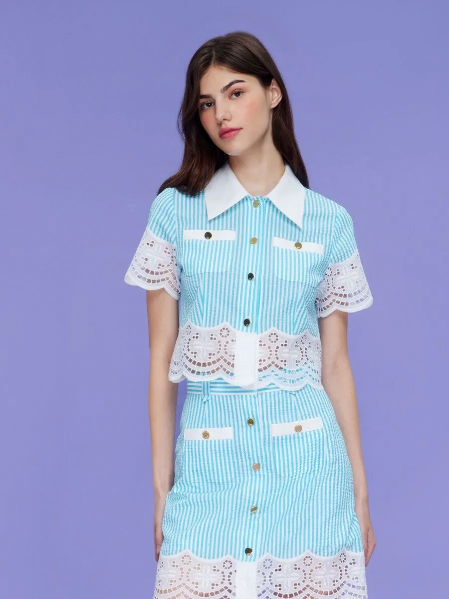 ASV (AW23) Maisie Women Cropped Shirt Blue