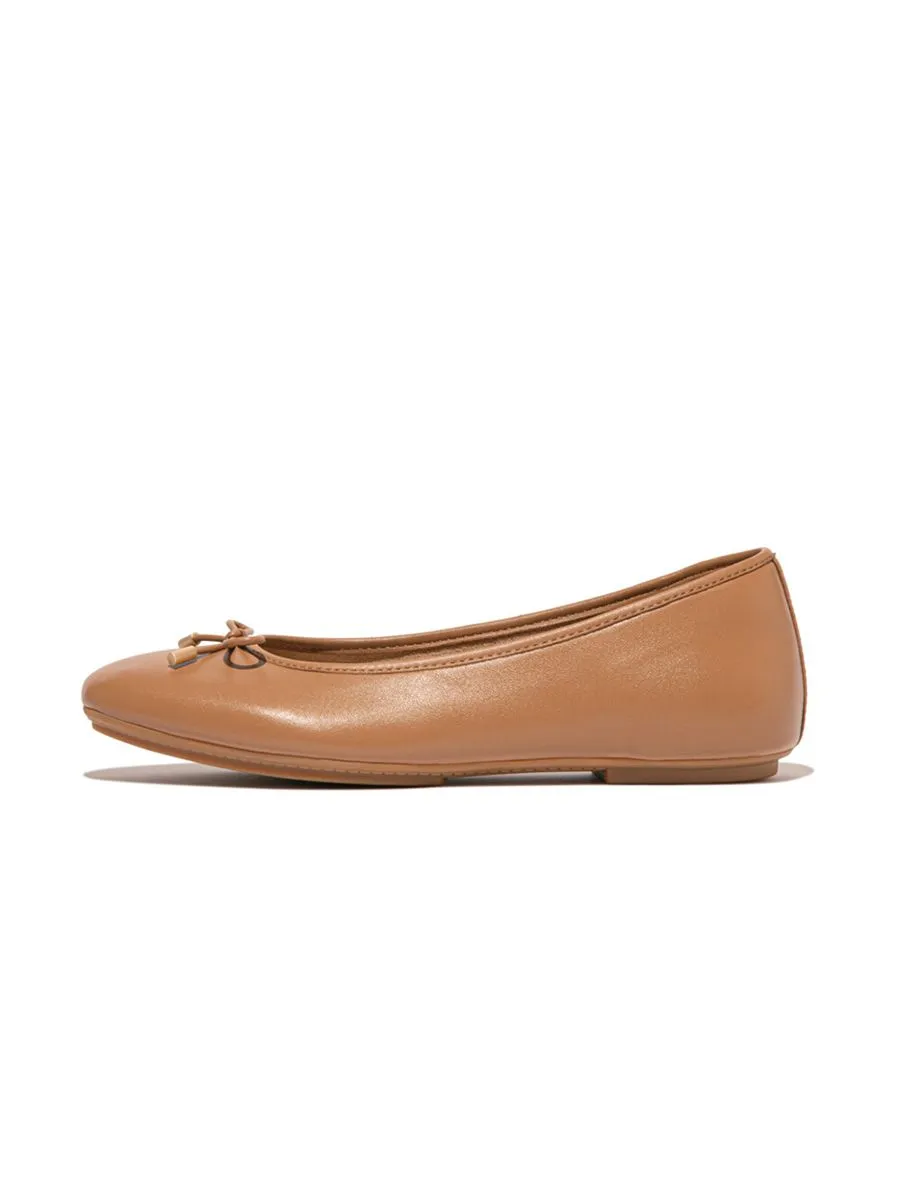 FitFlop™ WOMEN'S DELICATO BOW SOFT BALLET FLATS BROWN