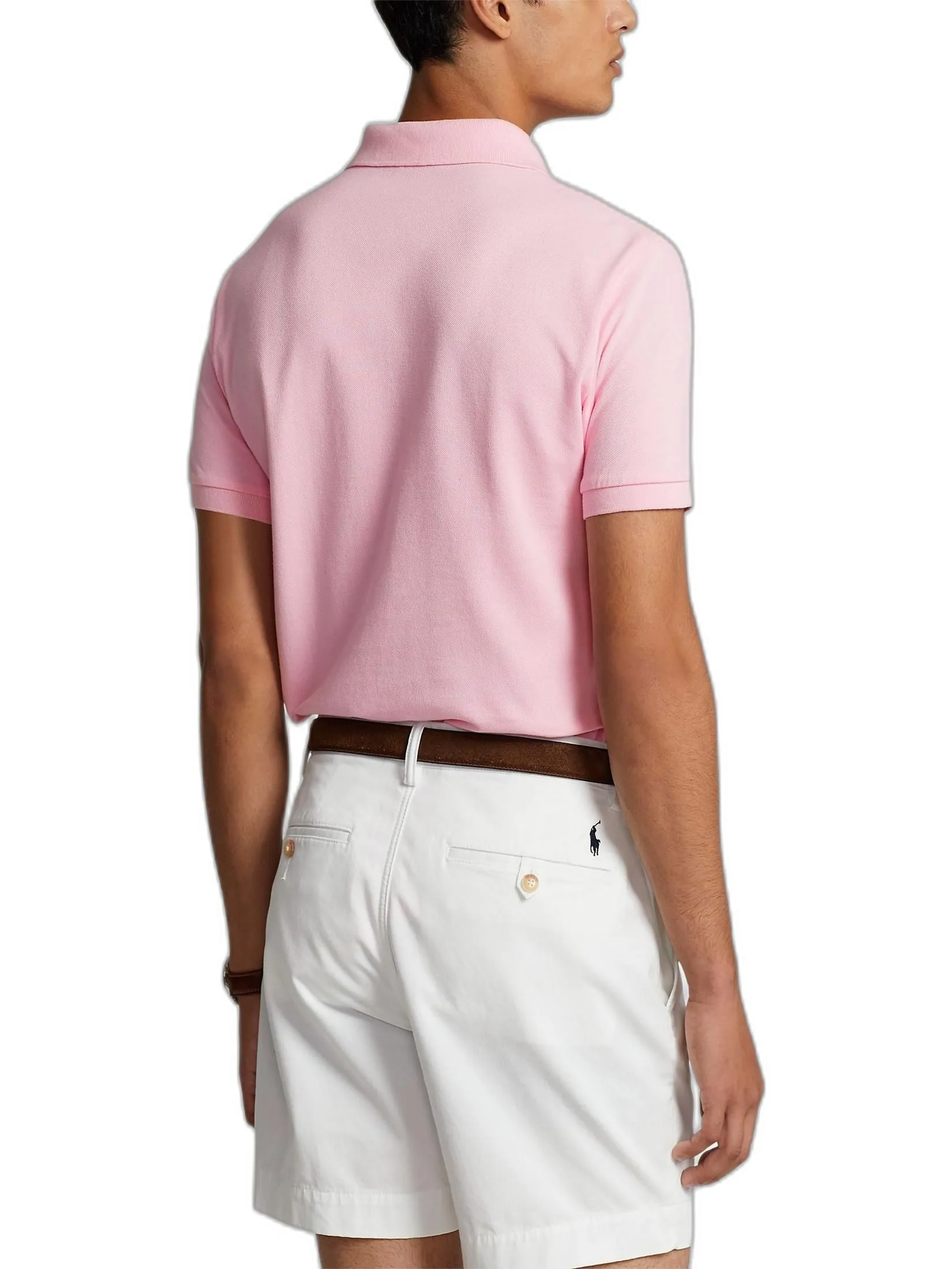 POLO RALPH LAUREN POLO-Custom Slim Fit Mesh Polo Shirt MNPOKNI1N820336 650 PINK