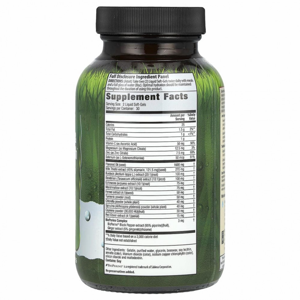 Irwin Naturals, Liver Detox & Blood Refresh, добавка для очистки печени и крови, 60 капсул с жидкостью