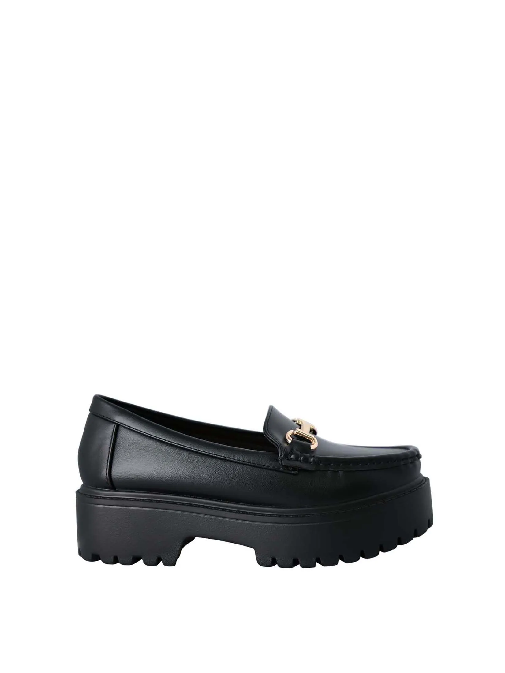 VILLAINS SF ROVE Women's Platform Loafer Heels BLACK