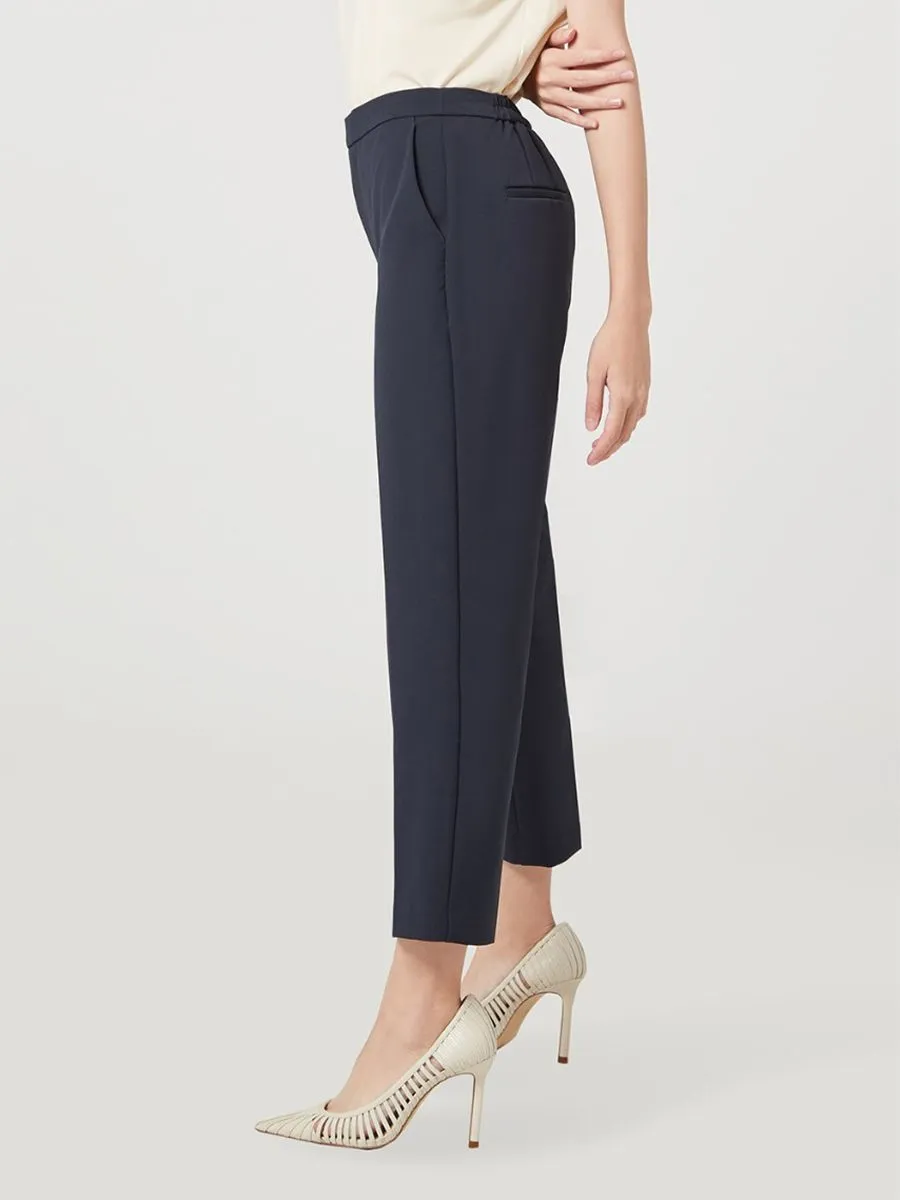 ESPADA Elastic Waist Trousers Female Navy Blue