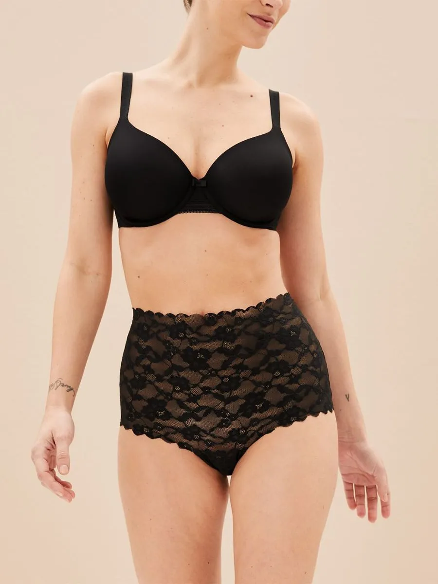 MARKS & SPENCER Women Full Briefs Freecut Lace Pack 3 pcs
