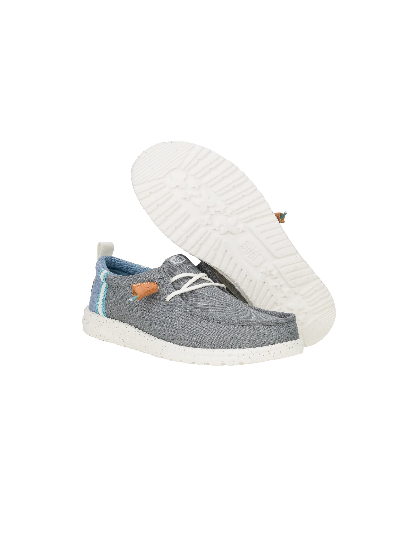 HEYDUDE WALLY CRAFT LINEN - MONUMENT GREY/FADED DENIM