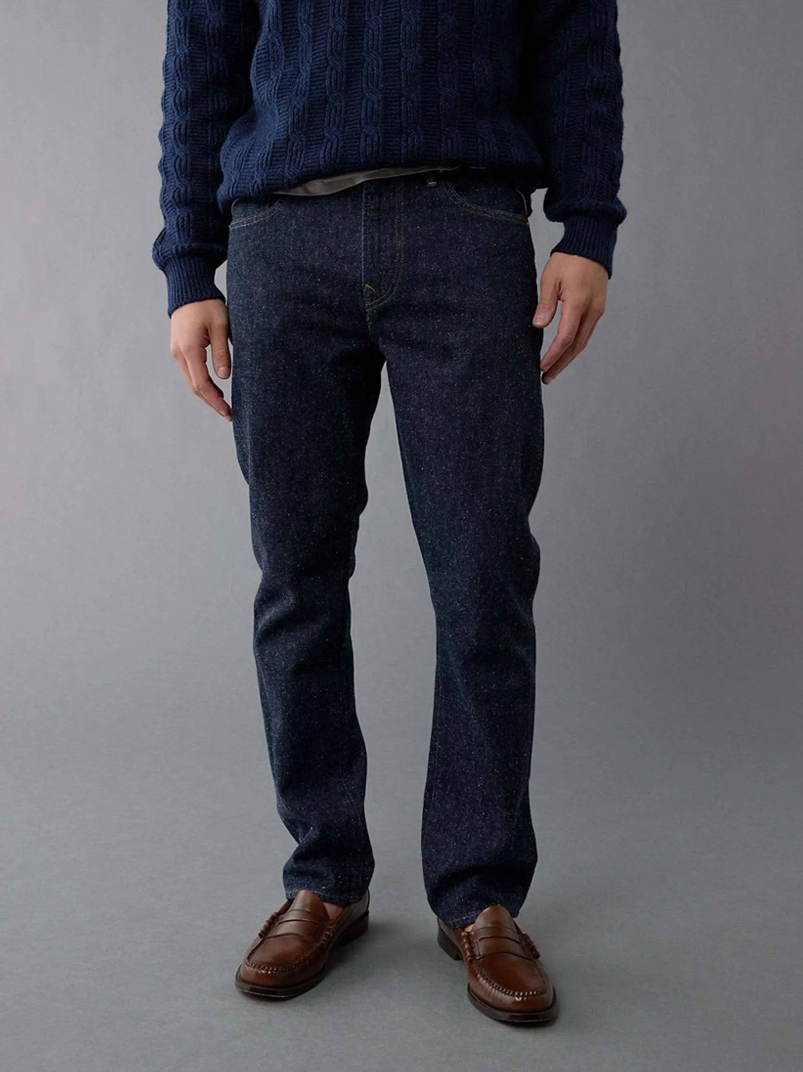 AMERICAN EAGLE MEN DARK CLEAN RINSE WASH NO 3D ORIGINAL STRAIGHT 913 DARK INDIGO WASH