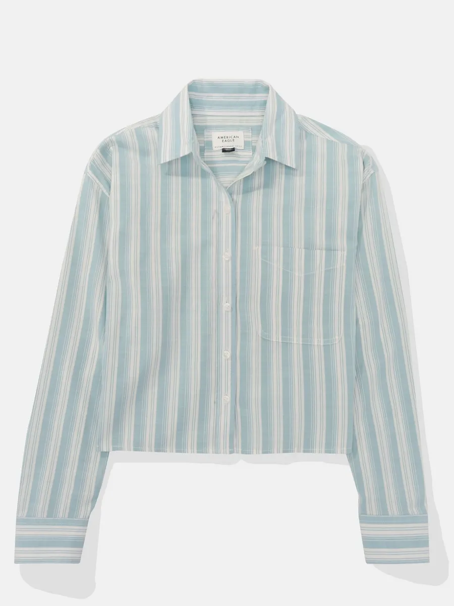 AMERICAN EAGLE WOMEN CORE ST HEM CROPPED PREP 395 TEAL