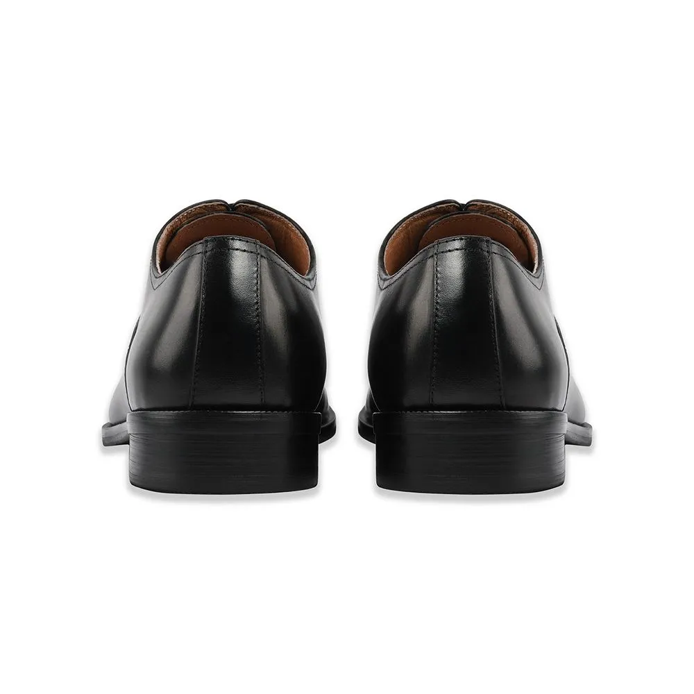 SIRENA Black Leather Court Shoes Rounded Toe High Heel 1.5 inch David