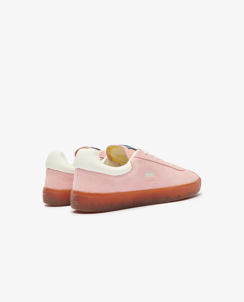 LACOSTE Women’s Baseshot Suede Trainers Pink