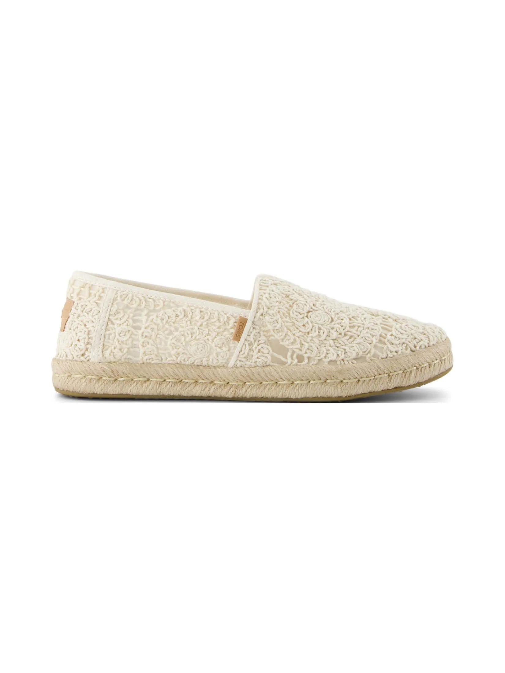 TOMS Women Shoe Slip On Alpargata Rope 2.0 Natural Crochet Lace Size - 5 US