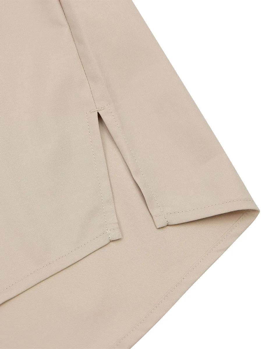 GIORDANO Women's Twill Acute Collar Shirt  Khaki