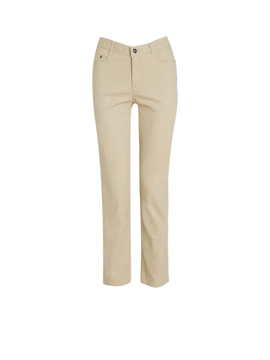 CHRISTIANA Basic Twill Jeans No.CA97P193172-B Beige Size - 1X