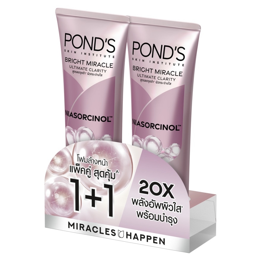 Pond'S Facial Foam Bright Miracle Ultimate Clarity Niasorcinol 85 G. Twin Pack