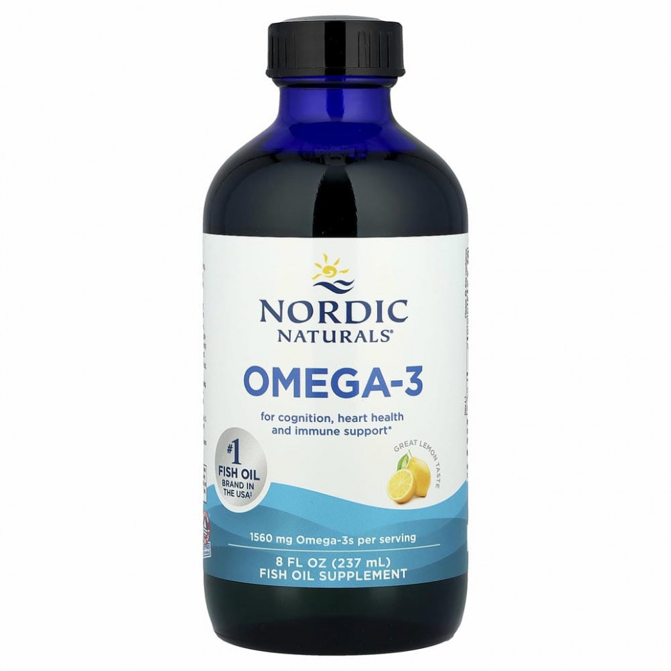 Nordic Naturals, омега-3, лимон, 237 мл (8 жидк. унций)