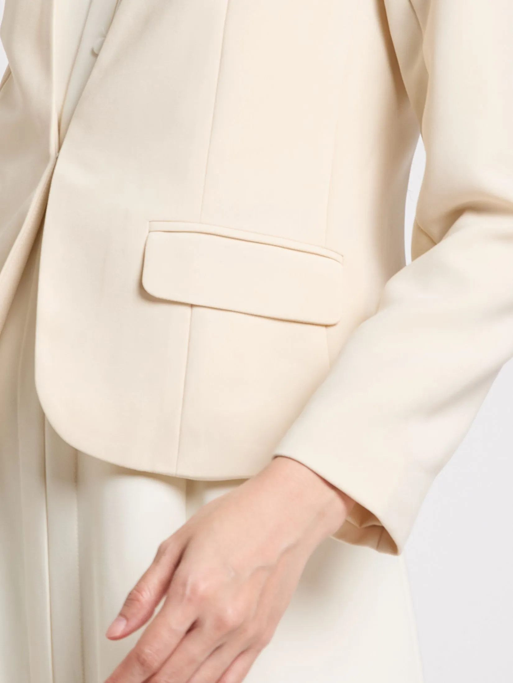 EXPRESSIONS Women Collarless Blazer With Pocket Detail