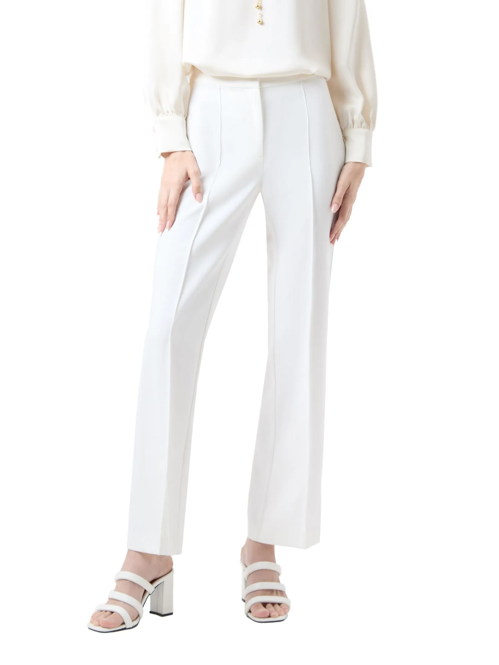 ESPADA Bootcut Trousers Woman White Size - M
