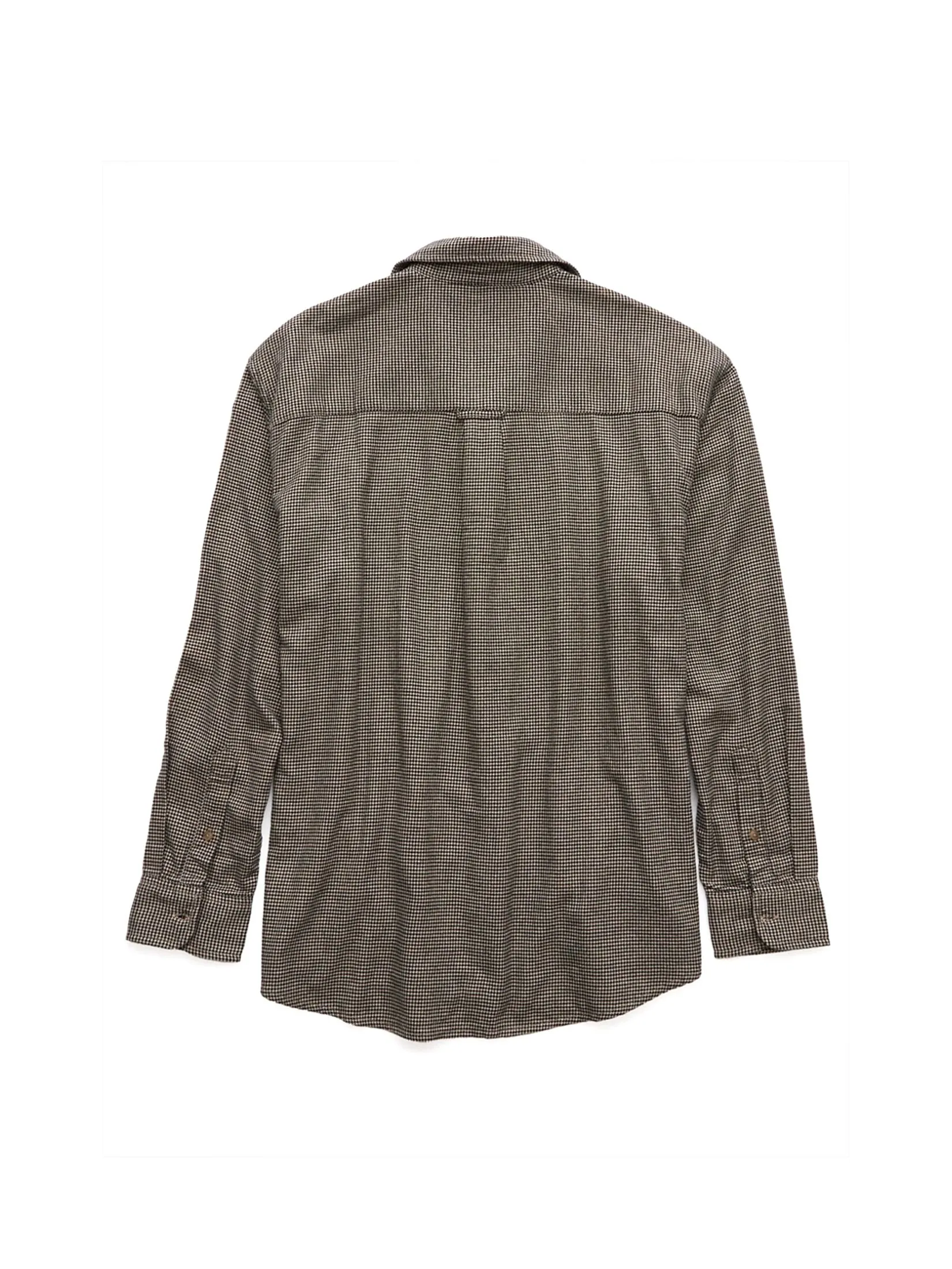 AMERICAN EAGLE MEN UMA PLAID OVERSIZED BD BIRCH FLANNEL SHIRT 213 STONE