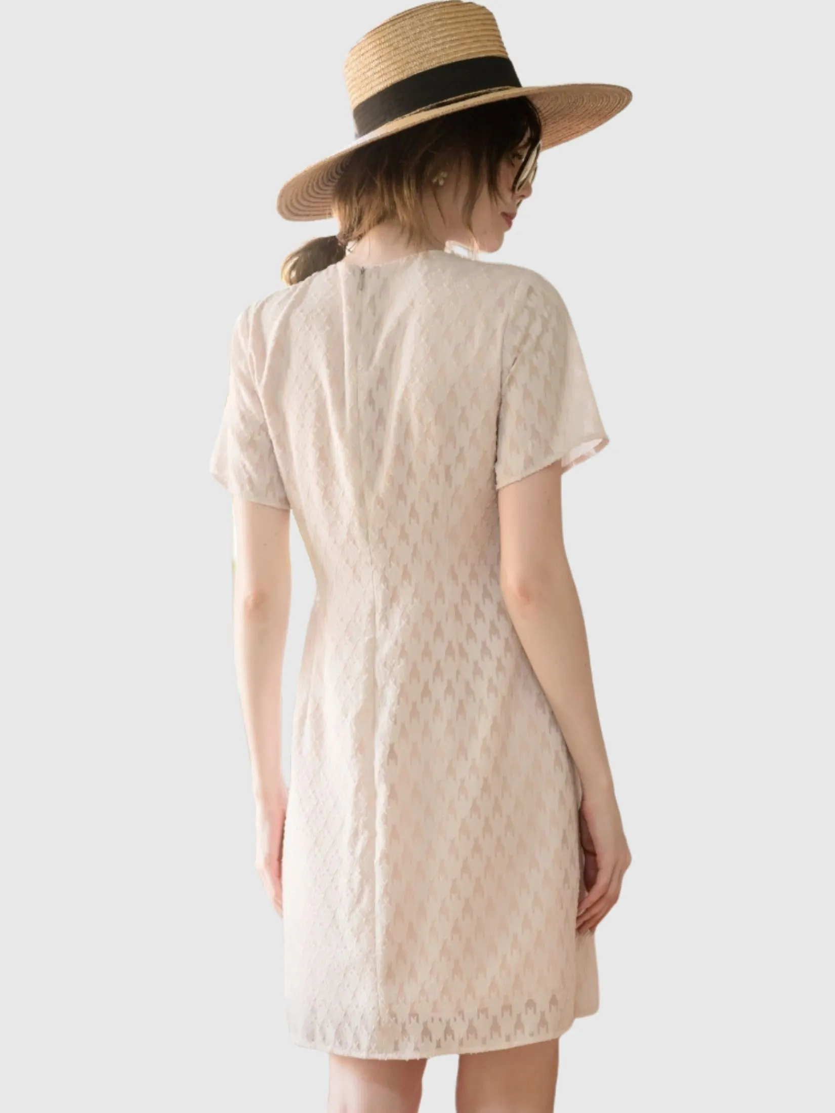 AMILA Women Dress Short Sleeves Uragiri Cream