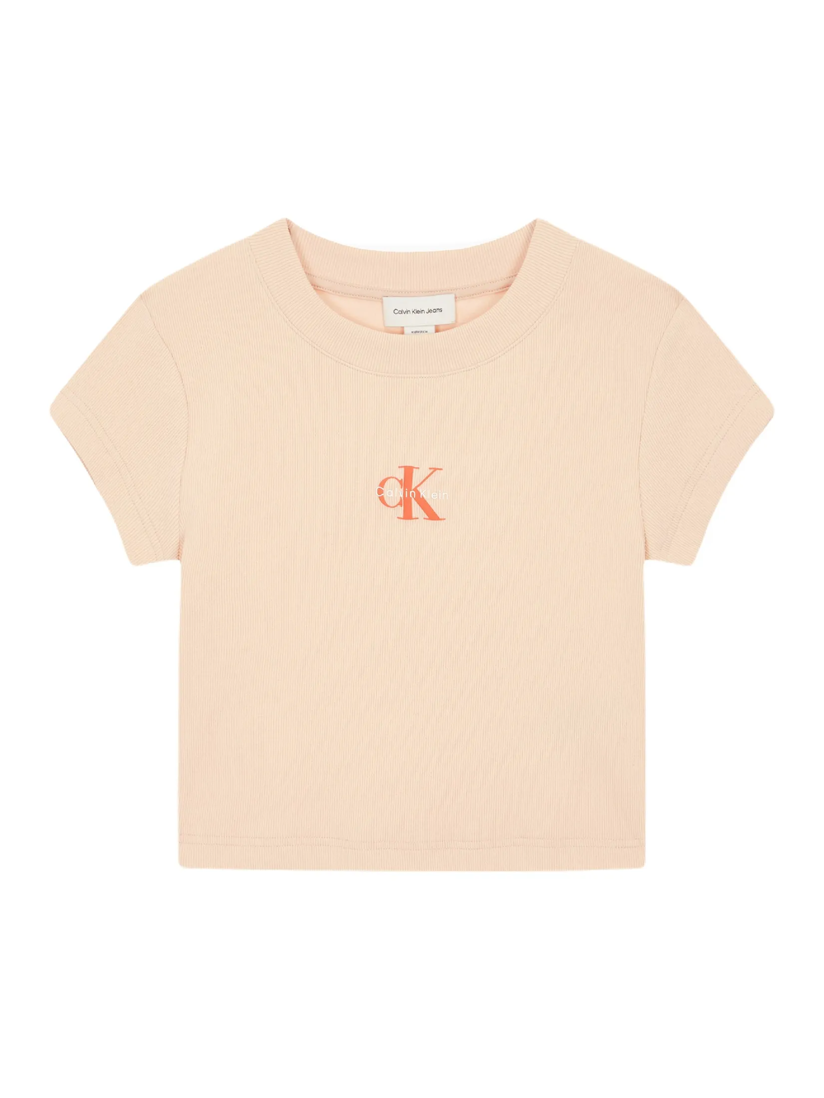 CALVIN KLEIN Women s Monogram Baby Short Sleeve T-Shirt Peach