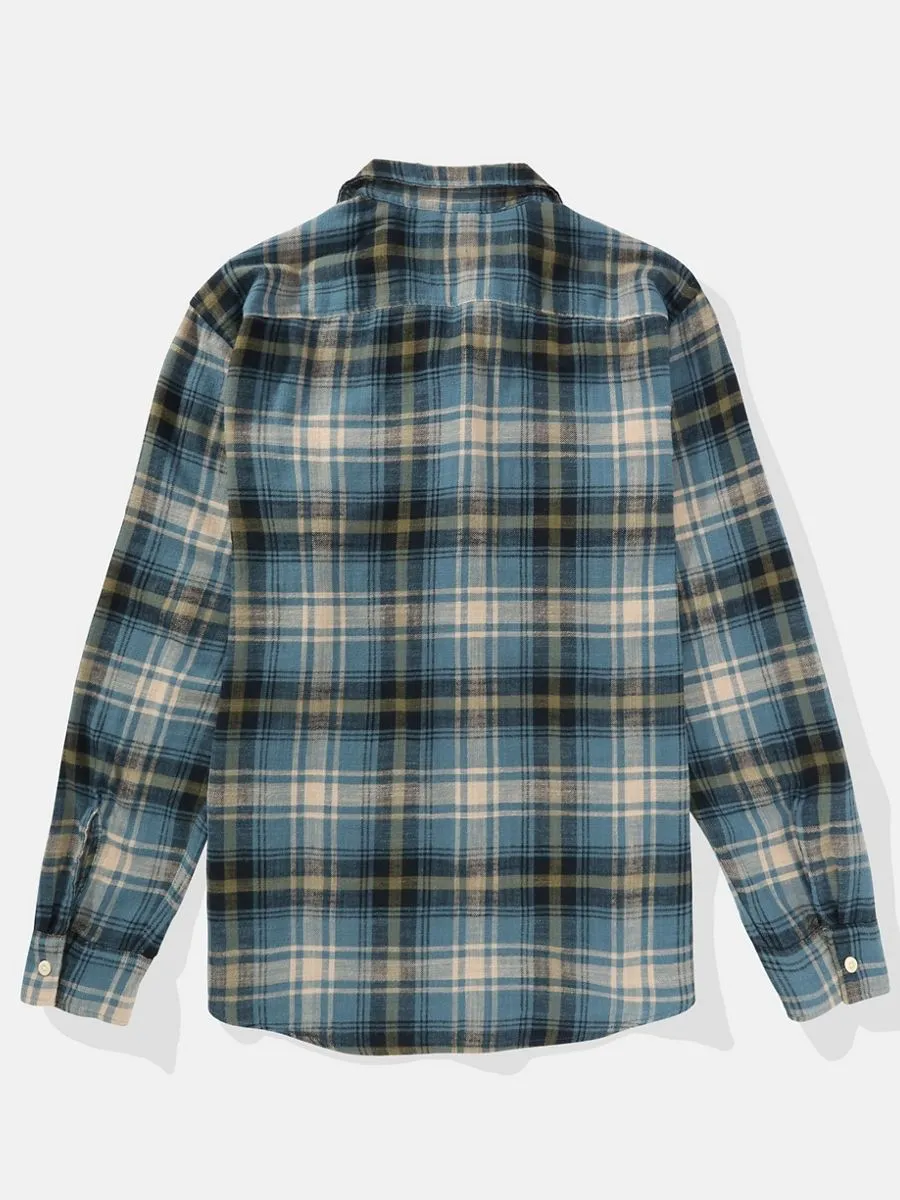 AMERICAN EAGLE MEN CF CSC SALVADOR TWILL FLANNEL 395 TEAL