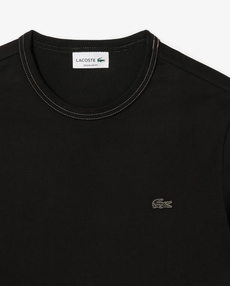LACOSTE Regular Fit Cotton Jersey T-Shirt Black