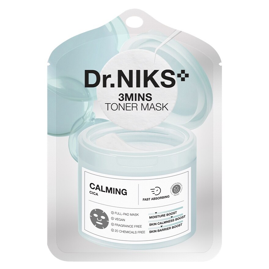 Dr.NIKS 3 Mins Toner Mask Calming 1'S - Blue