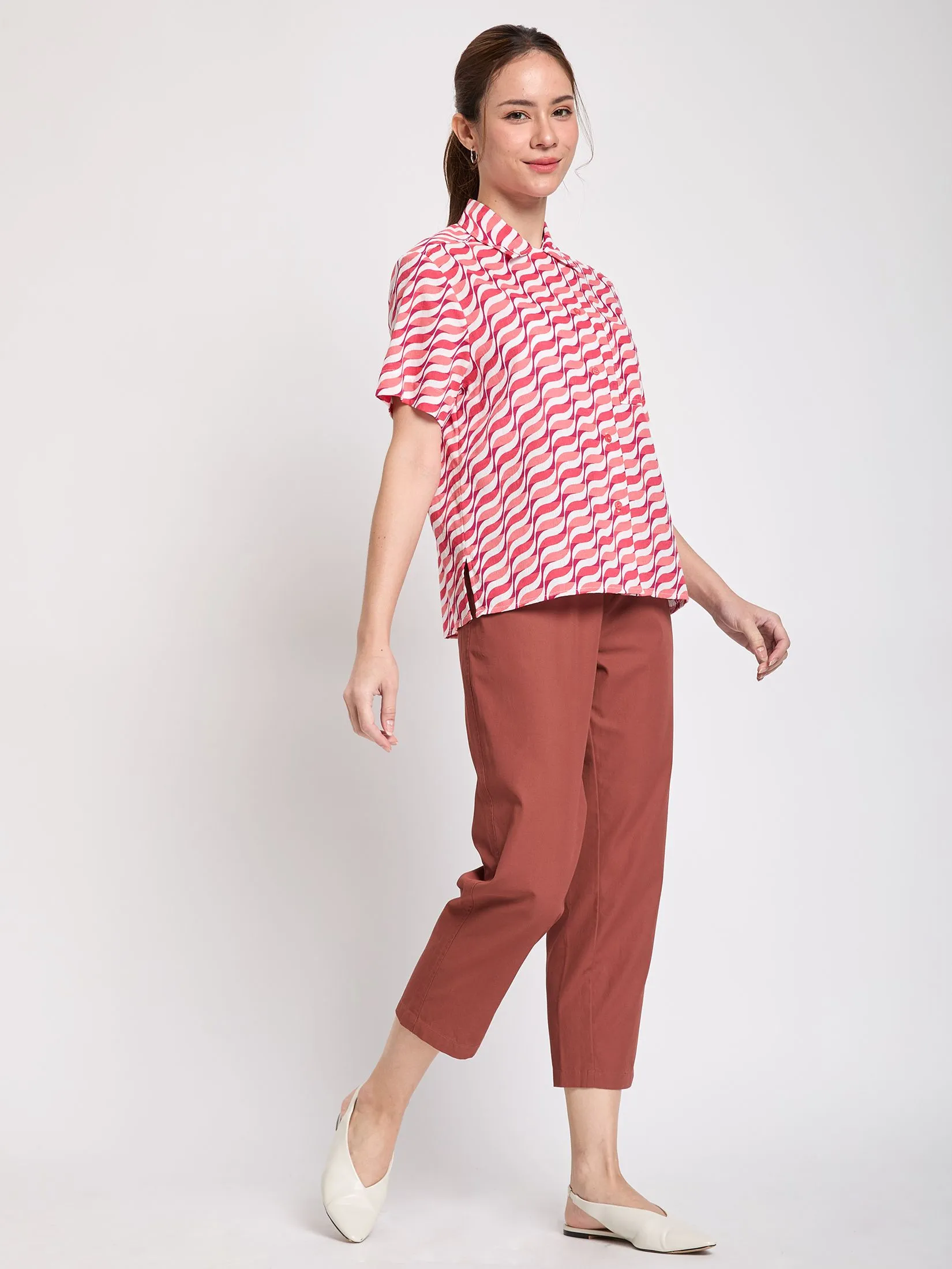 EASY PIECES Women Shirt Short Sleeves Print