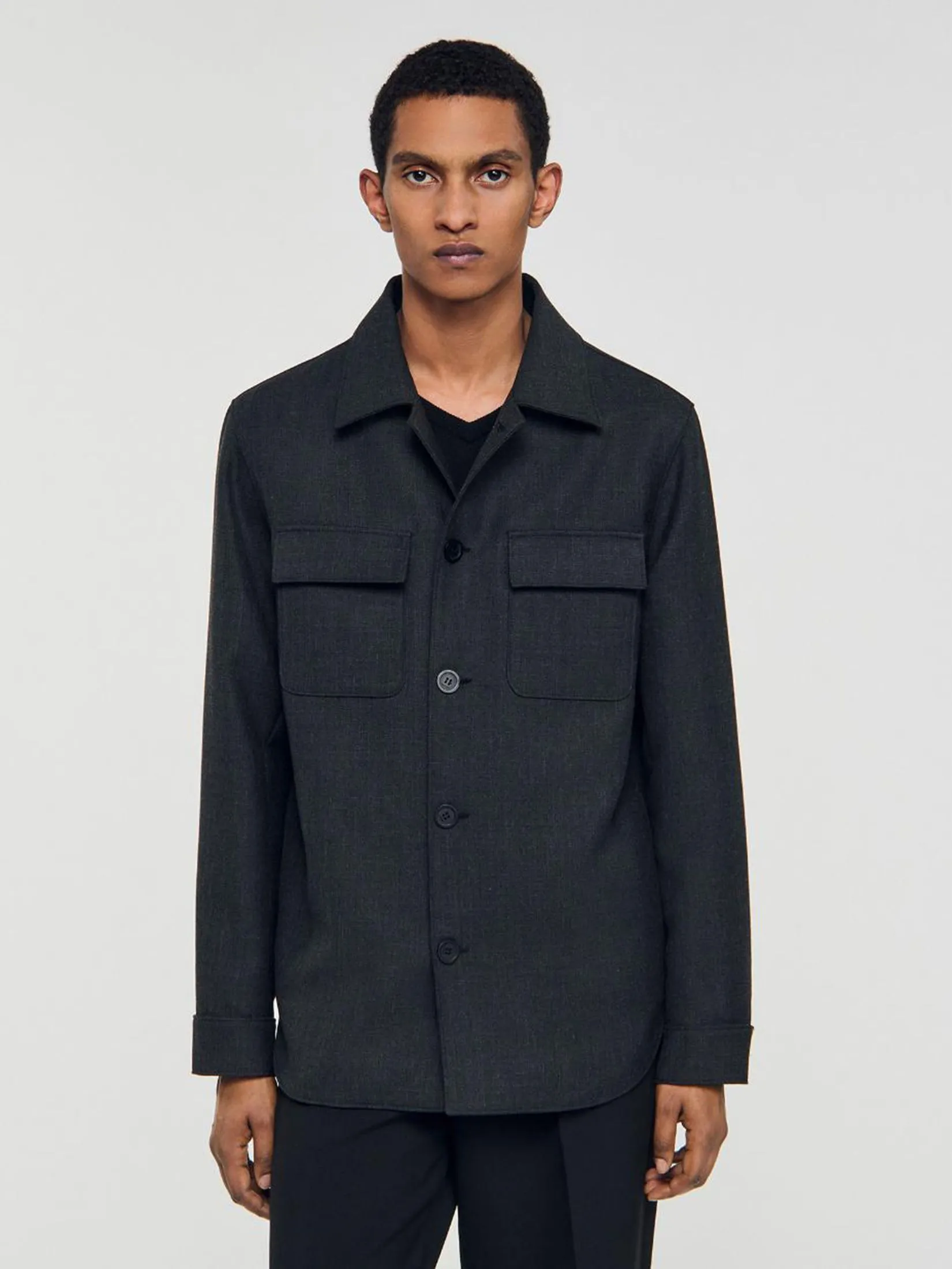 SANDRO Wool Overshirt
