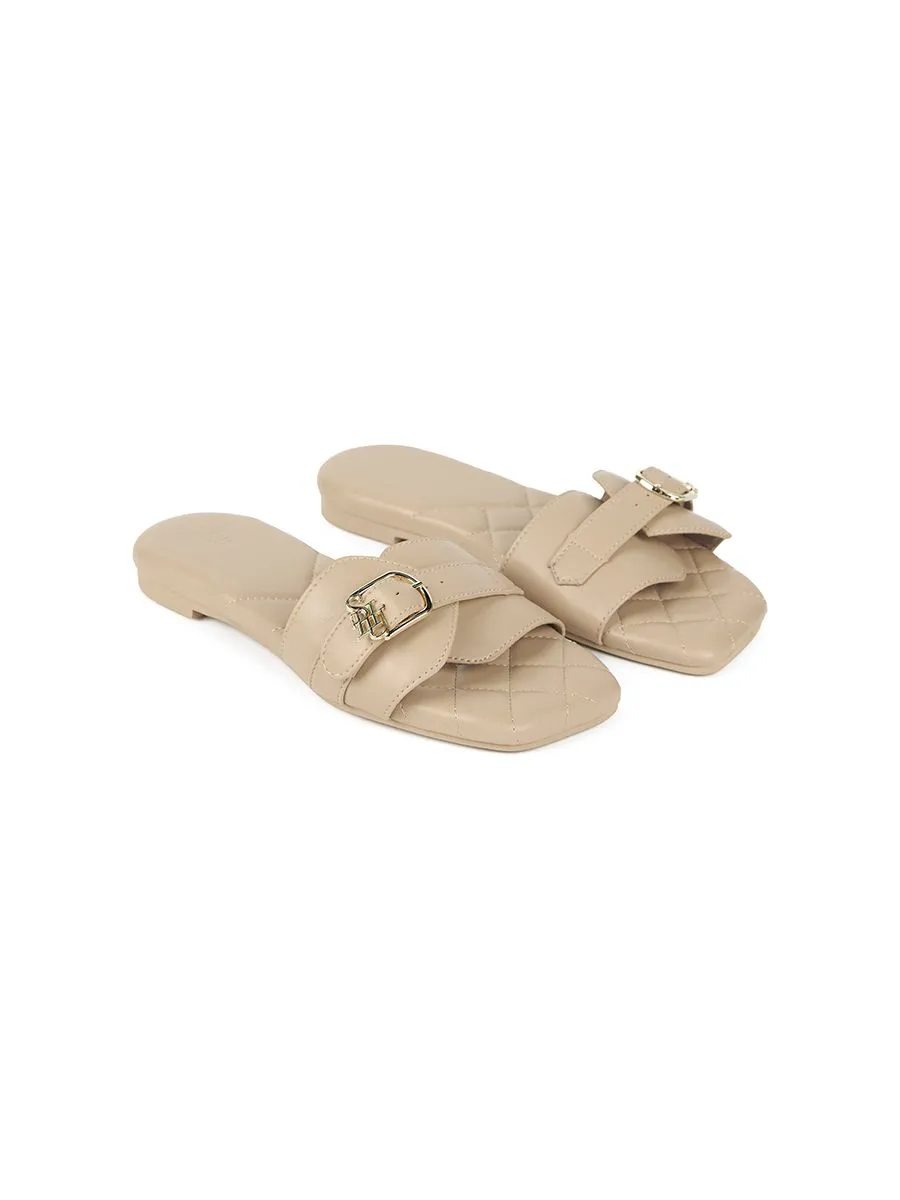 SHU WOWEN  PALETTE SOFT SIGNET BELT SANDALS - NUDE