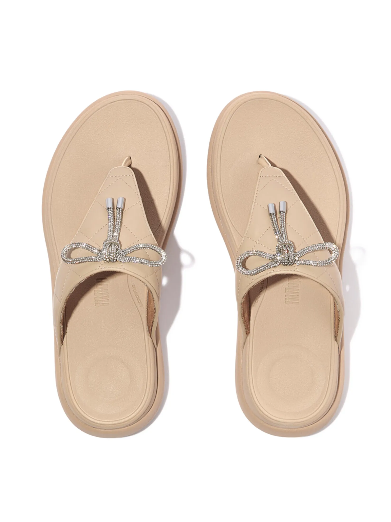 FitFlop™ WOMEN S F-MODE GO CRYSTAL-BOW QUILTED BEIGE