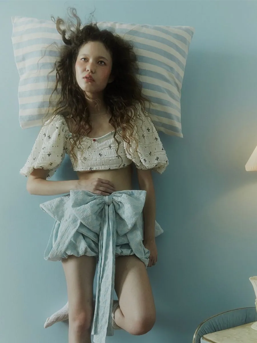 BLACKDOG BKK Light blue Bow sunsuit