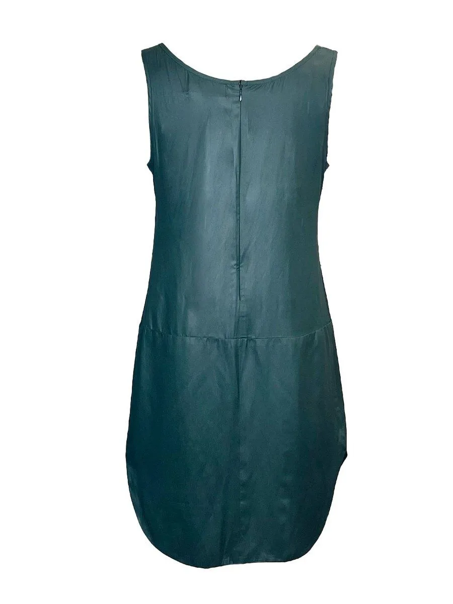 SENADA WOMEN DEEP GREEN SLEEVELESS DRESS