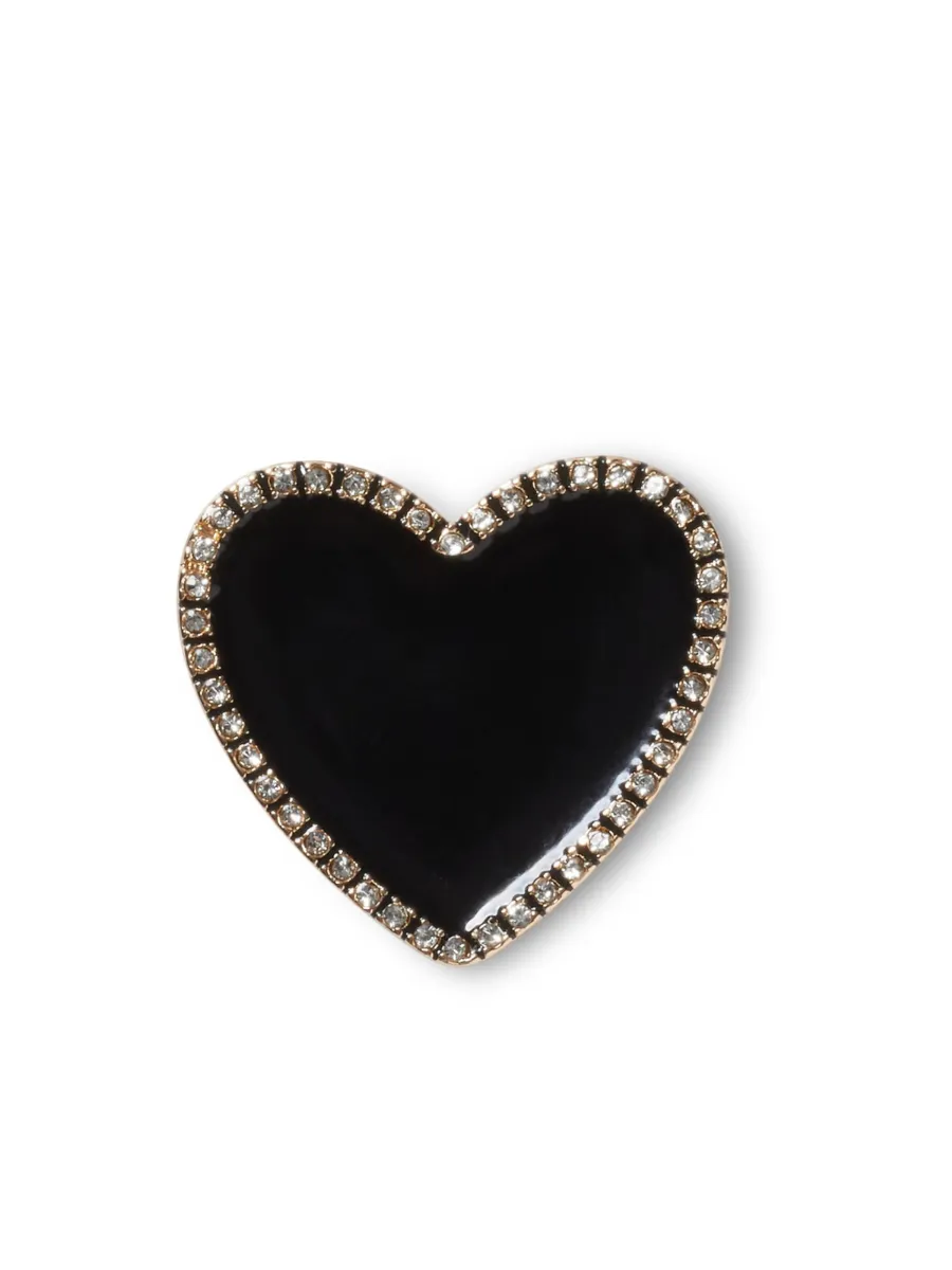 CROCS JIBBITZ™ BLACK HEART WITH GOLD OUTLINE