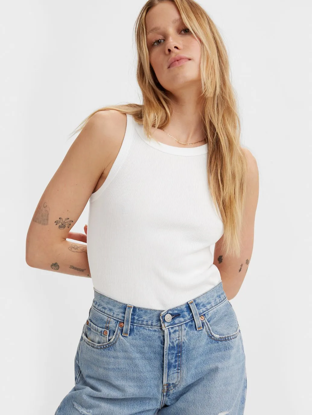 LEVI'S Women's Racer Tank A3381-0000 White +