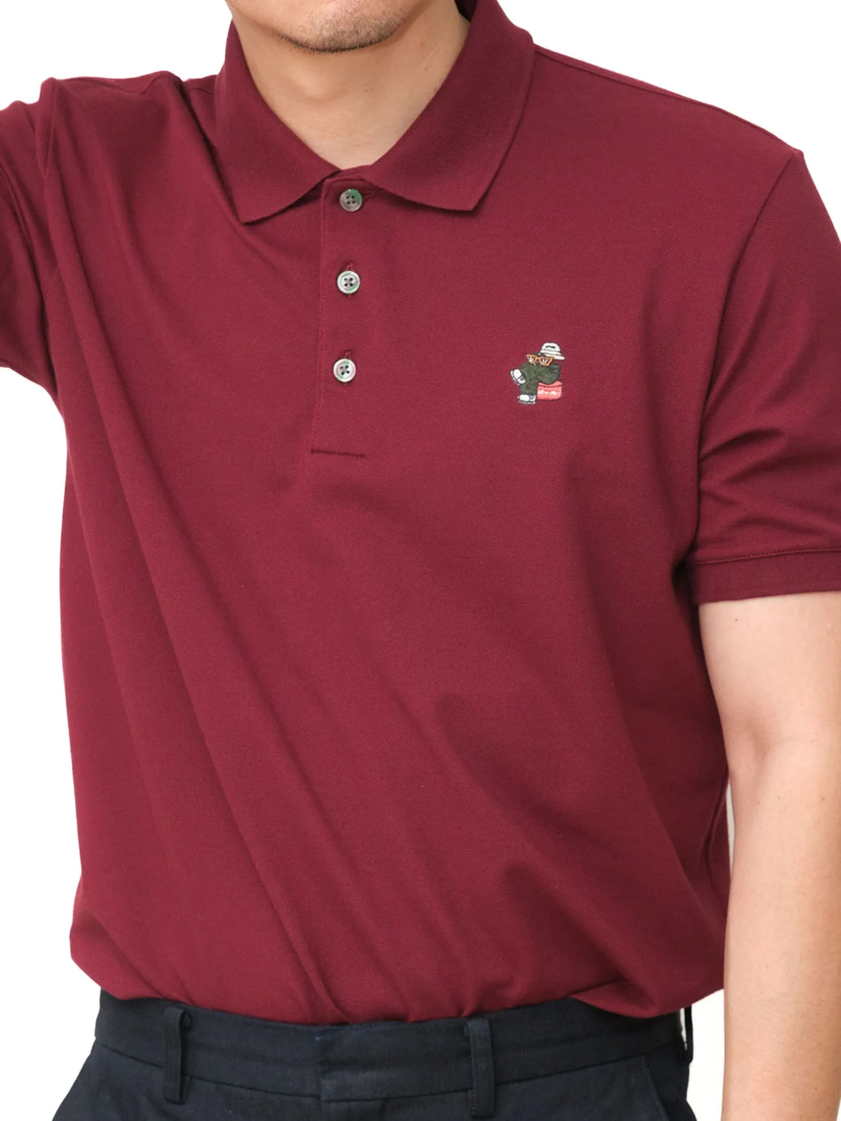 ERA-WON Men's Polo Slim Fit Art toy Collection Maroon