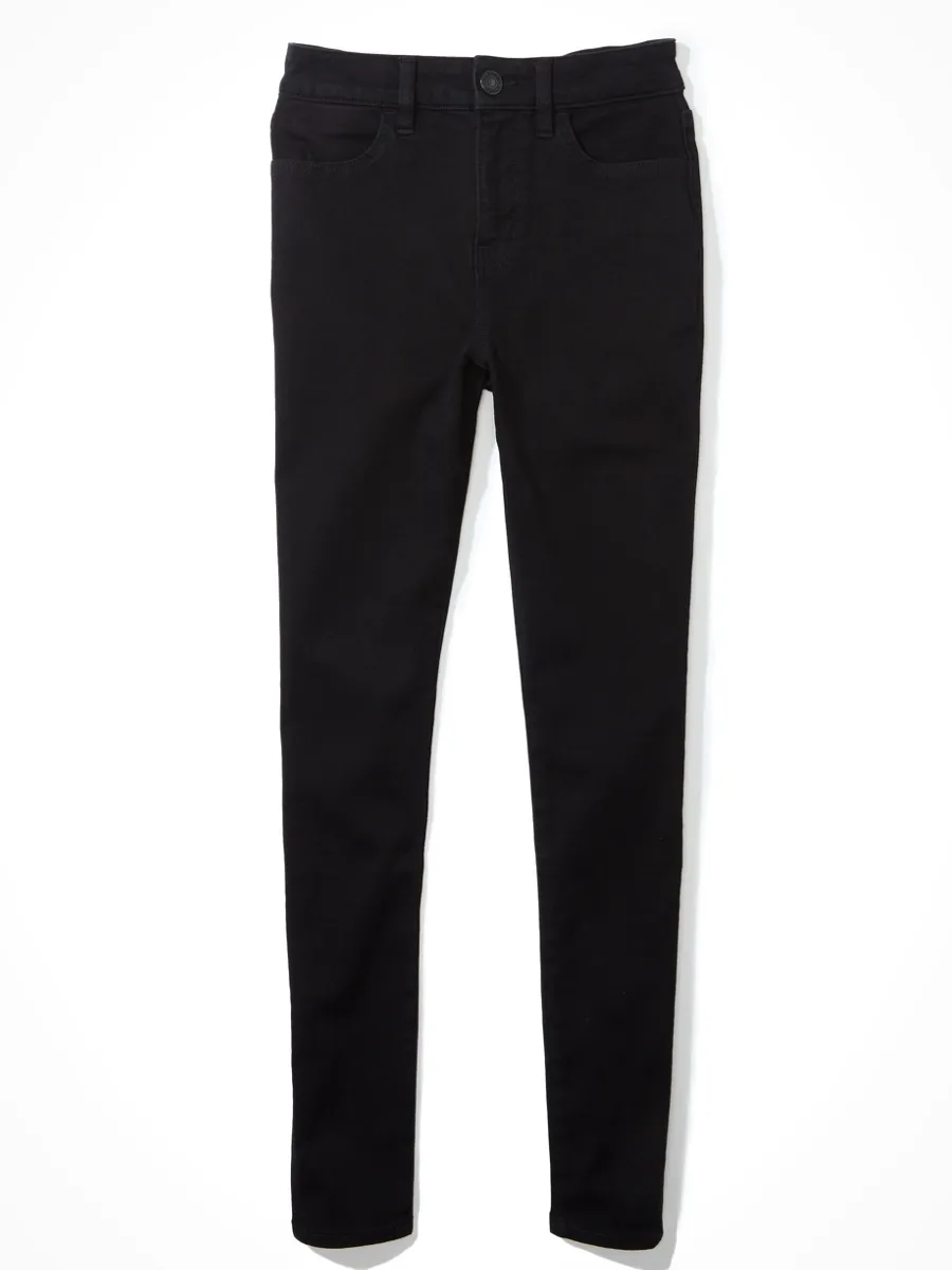 AMERICAN EAGLE WOMEN HI-RISE JEGGING- DREAM 053 PROPER BLACK Size - 0 SHORT