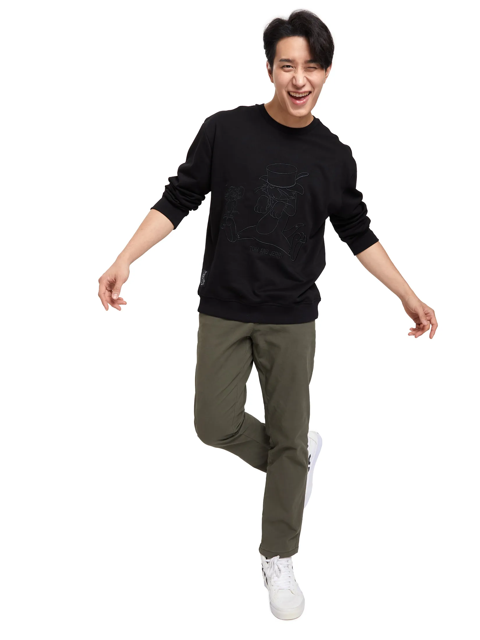 PACIFIC UNION Men Pants Basic Regular Fit Dark Khaki