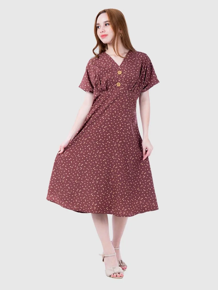 AMILA Women Dress Peach Skin Brown