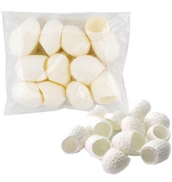 Белые крупные шелковые коконы 50 или 100 шт