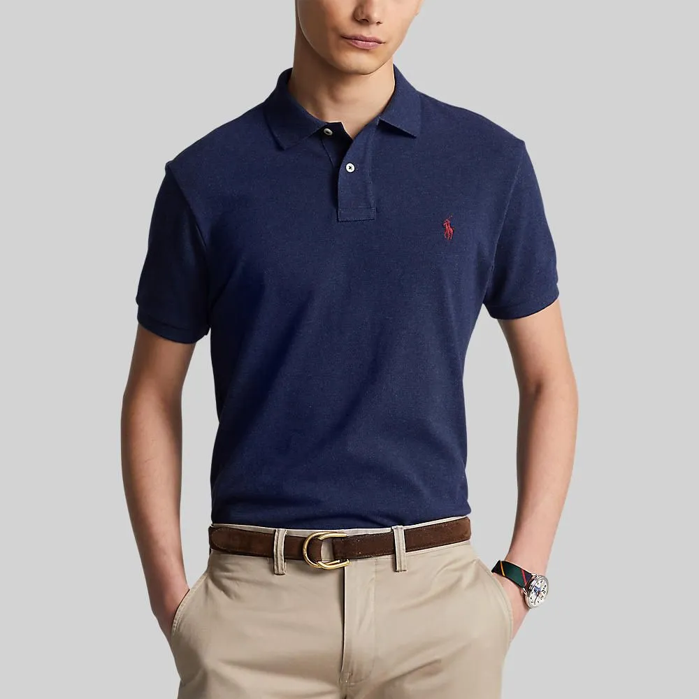 POLO RALPH LAUREN POLO-Custom Slim Fit Mesh Polo Shirt MNPOKNI1N822066 410 NAVY-410 Size - M