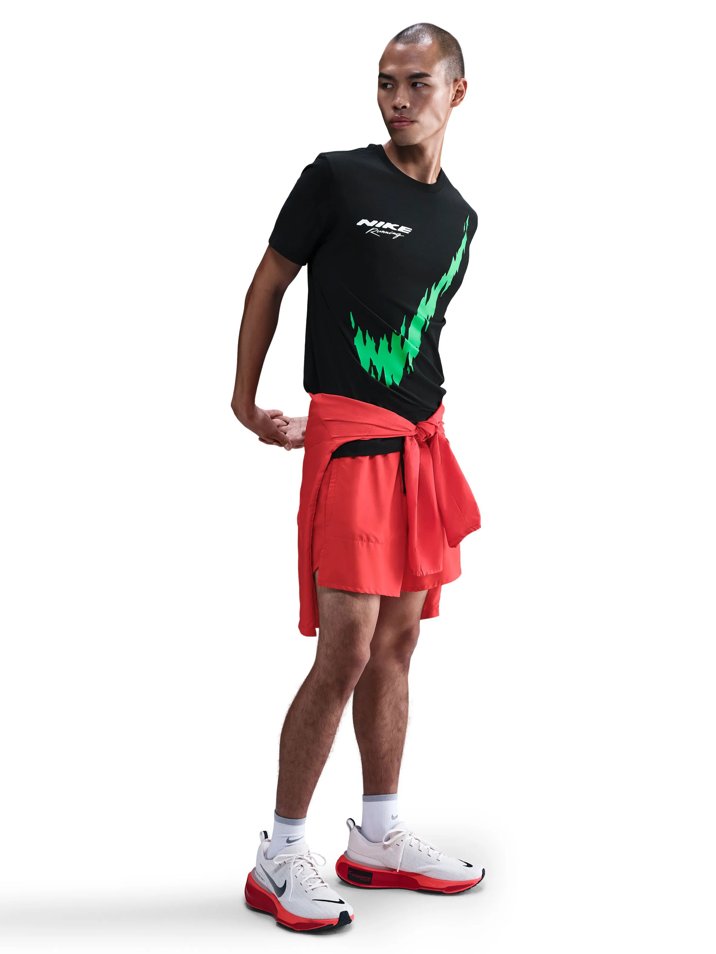 NIKE Men Running T-Shirt Dri-Fit HV4147-010 Black Size - L