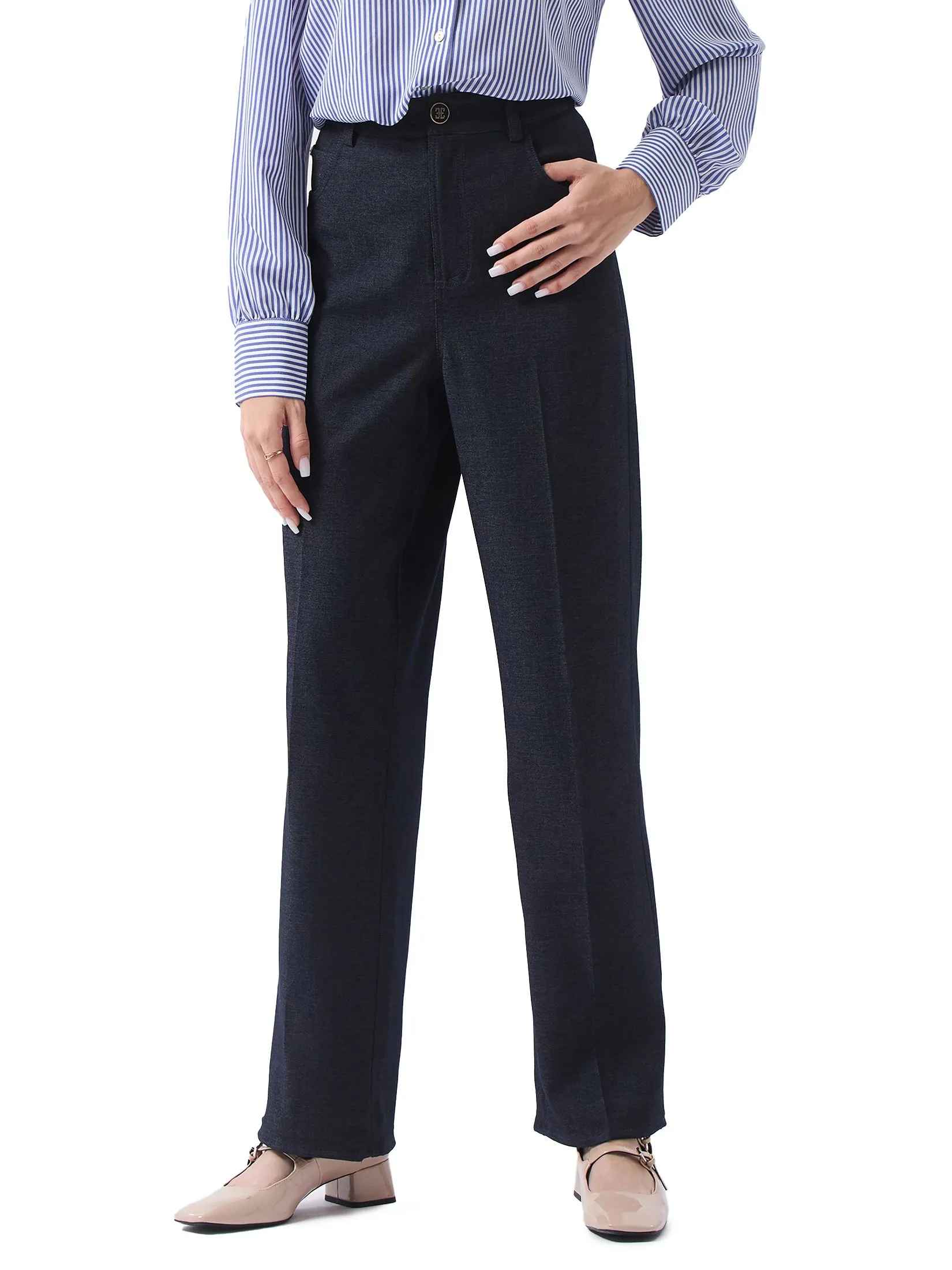 ESPADA Straight Leg Denim Trousers Women MID INDIGO