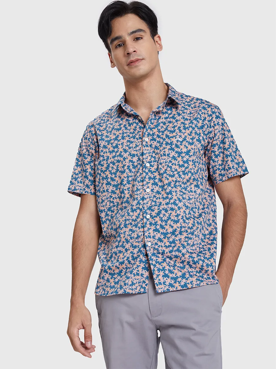 ALUMNUS Men Shirt Short Sleeves Orange