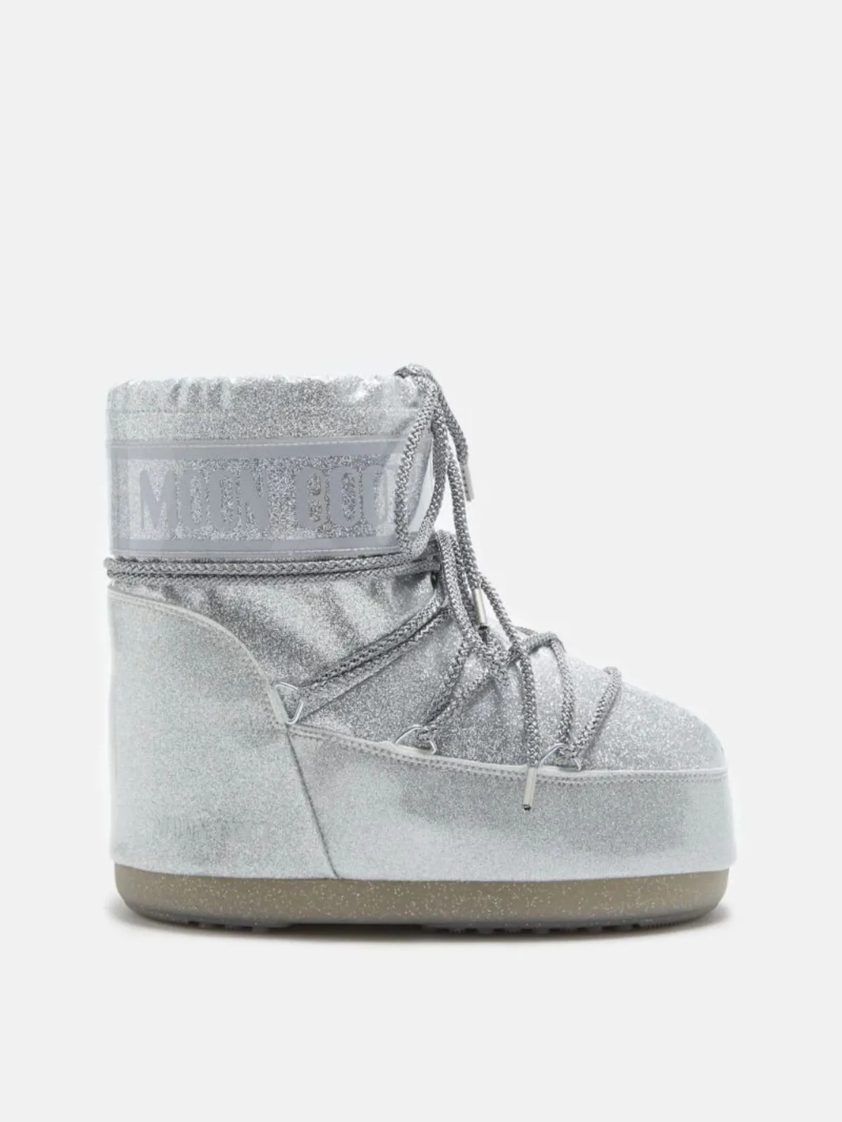MOON BOOT ICON LOW GLITTER IN SILVER