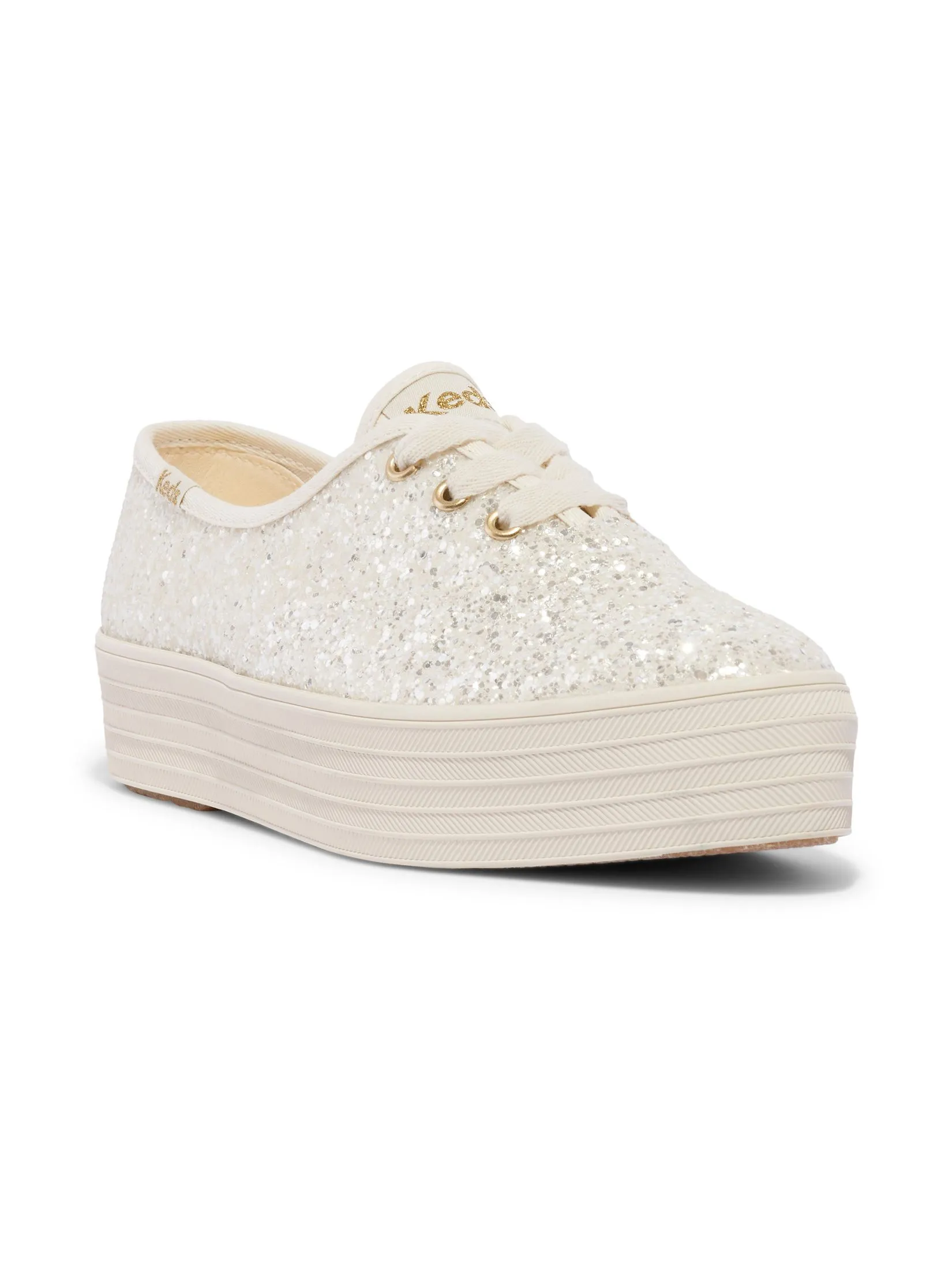 KEDS Women Point Glitter Celebrations Beige