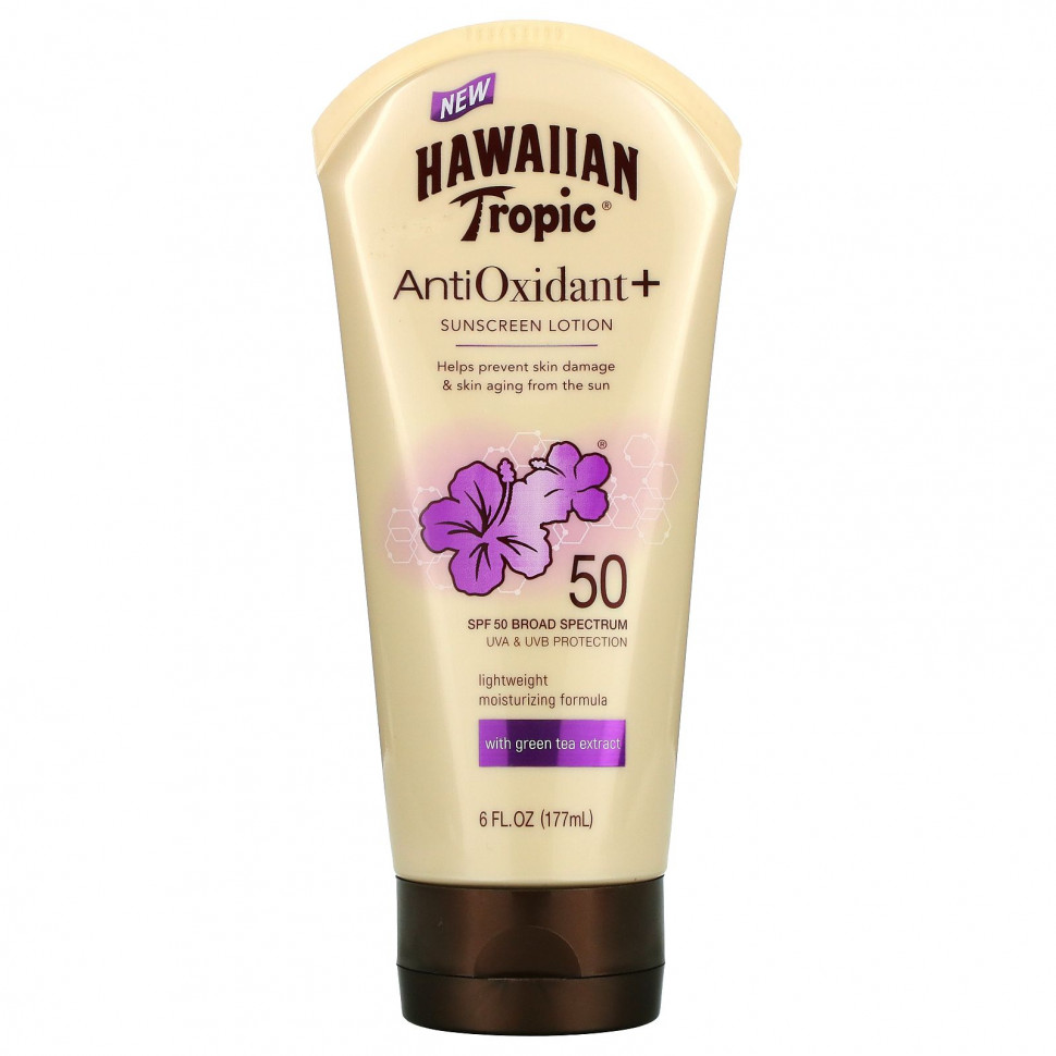 Hawaiian Tropic, Антиоксидант + солнцезащитный лосьон, SPF 50, 6 жидких унций (177 мл)
