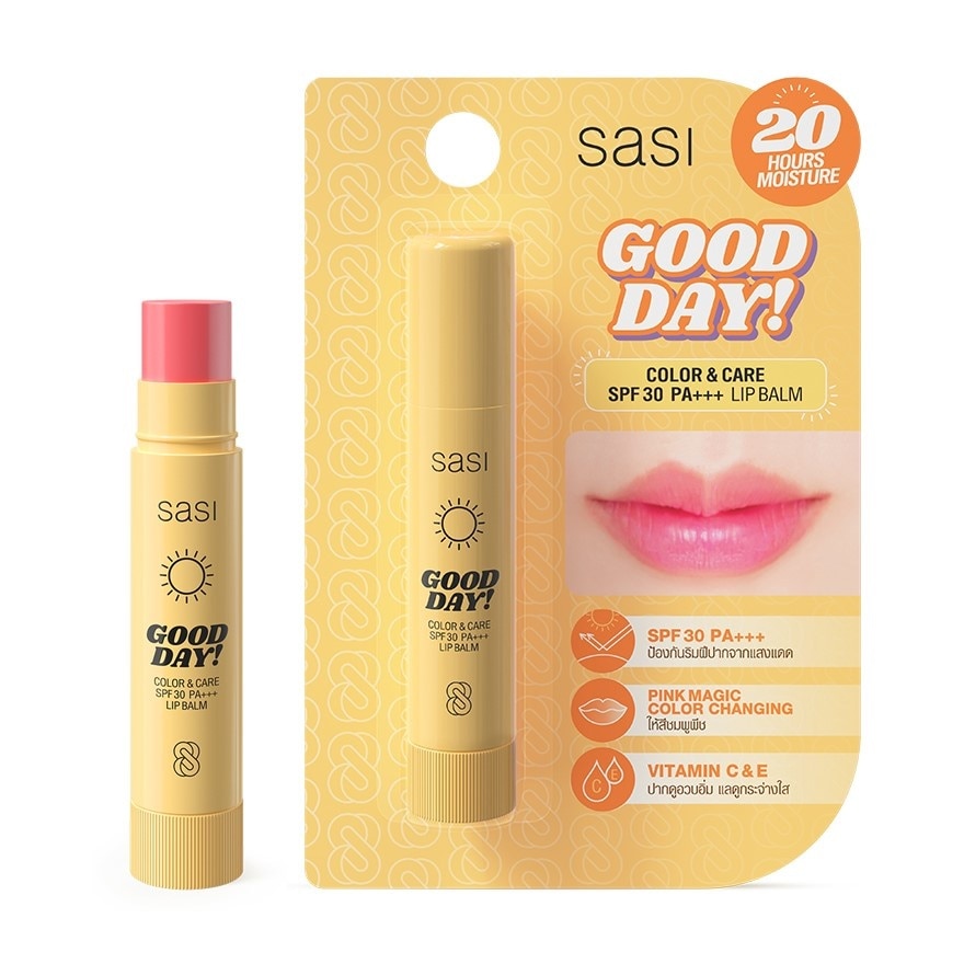 Sasi Good Day Color and Care SPF30 PA+++ Lip Balm 3.9g. Pink - Pink