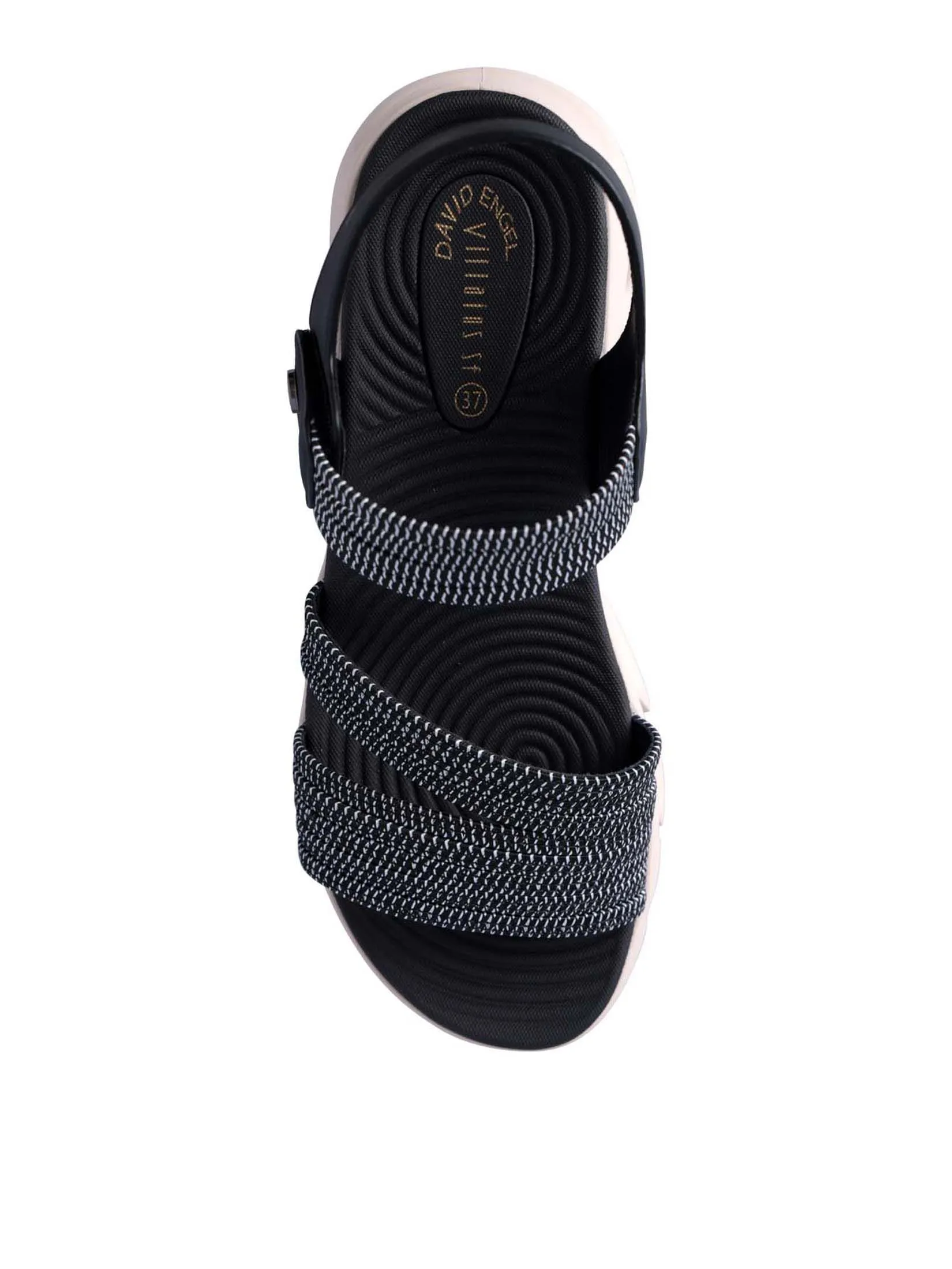 VILLAINS SF STRETCHY Women's Comfort Flat Sandals BLACK