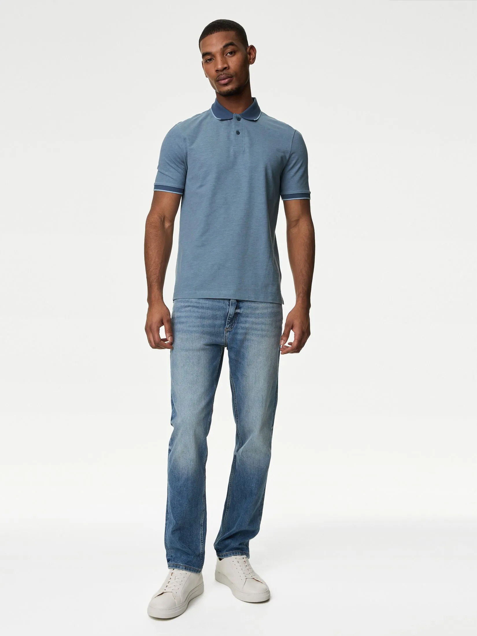 MARKS & SPENCER Men Shirt Pure Cotton Tipped Pique