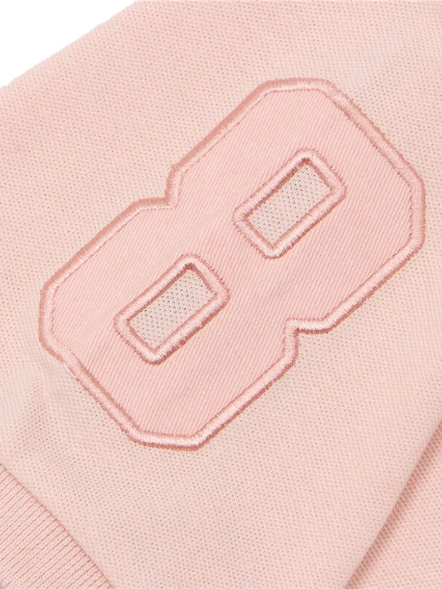 GIORDANO Men's Slim Fit 3D Lion Embroidery Polo Evening Sand Pink