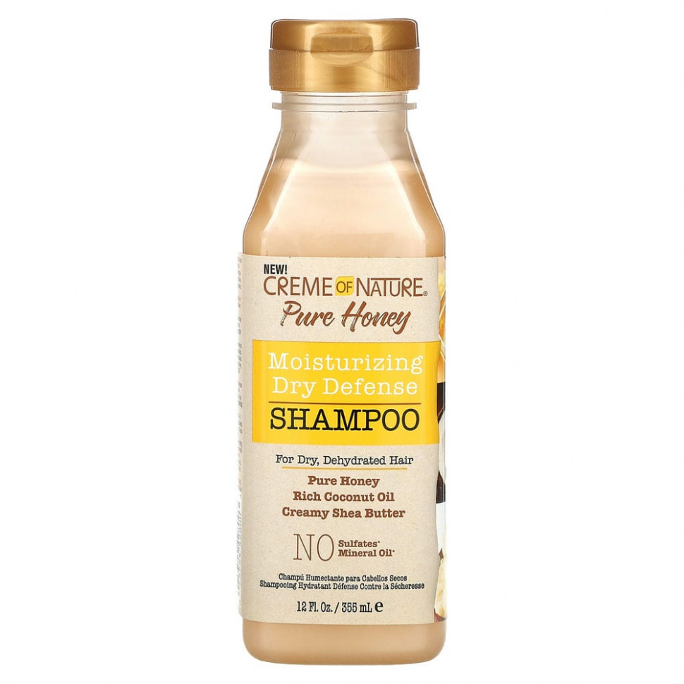 Creme Of Nature, Pure Honey, увлажняющий шампунь для защиты от сухости, для сухих и обезвоженных волос, 355 мл (12 жидк. Унций)